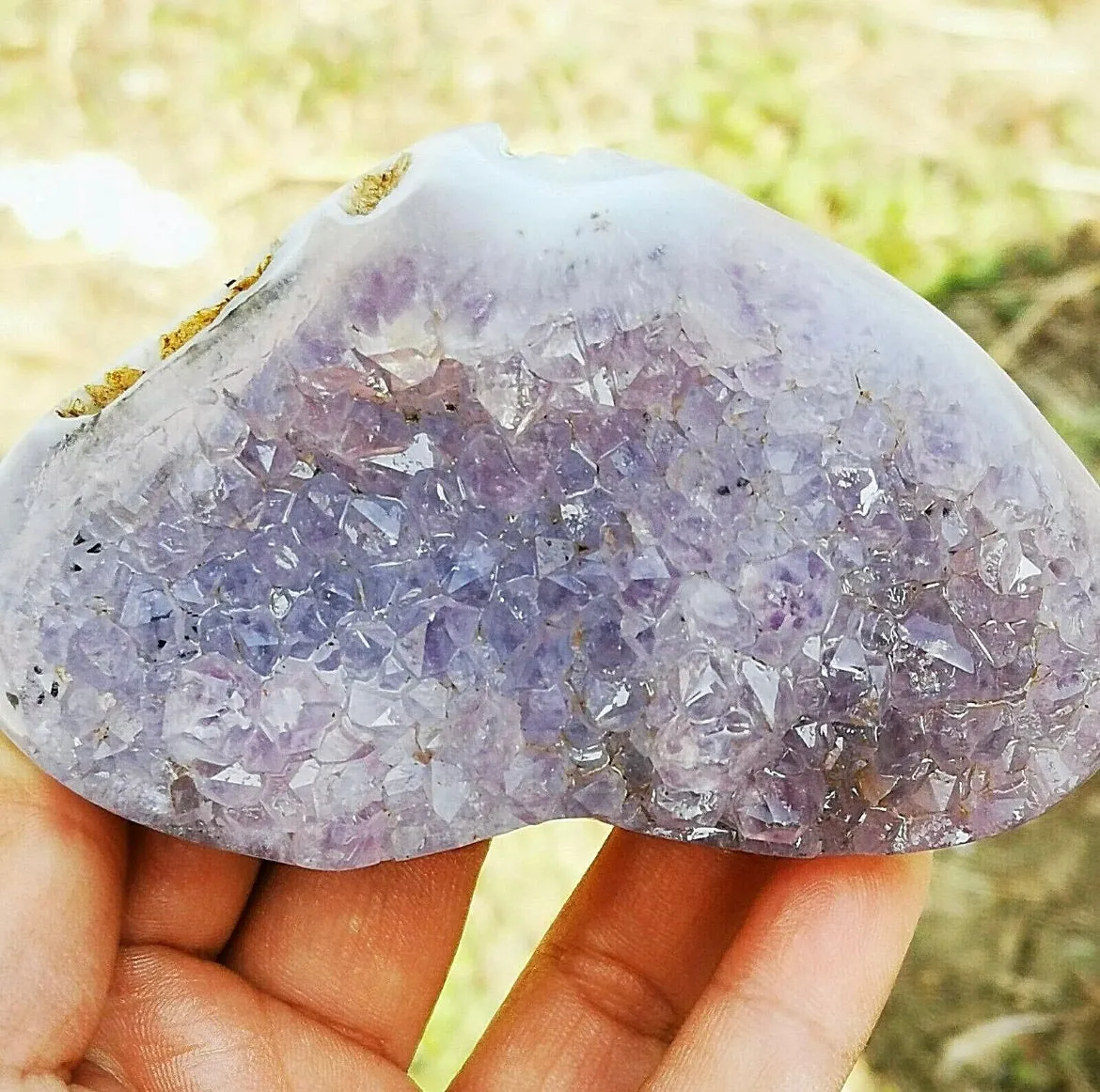 Natural purple agate gemstone Heart