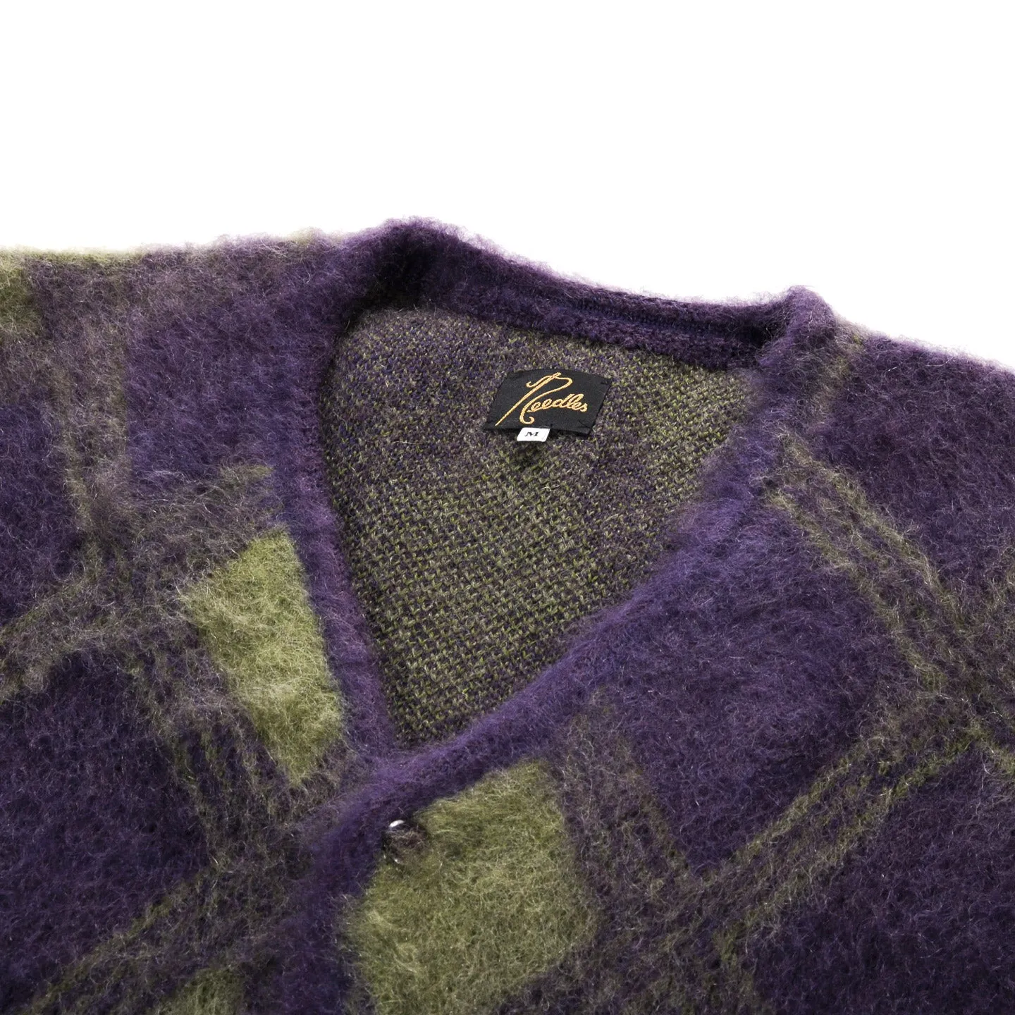 NEEDLES MOHAIR CARDIGAN ARGYLE PURPLE