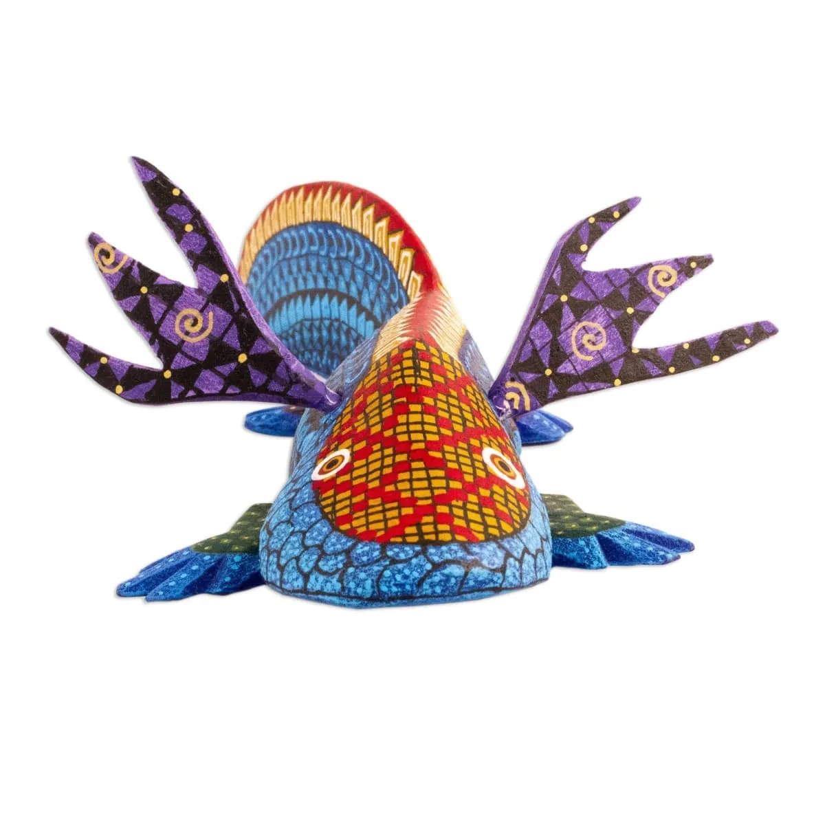 Novica Blue Axolotl Wood Alebrije Sculpture