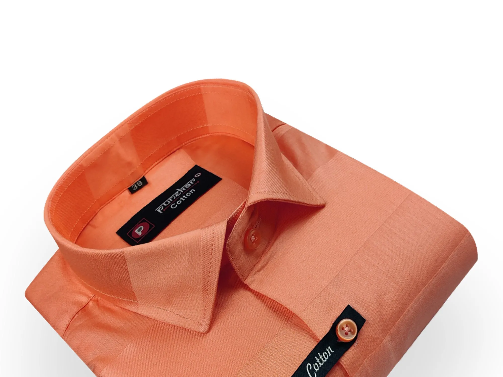 Orange Color Cotton Wide Stripes Shirt For Men