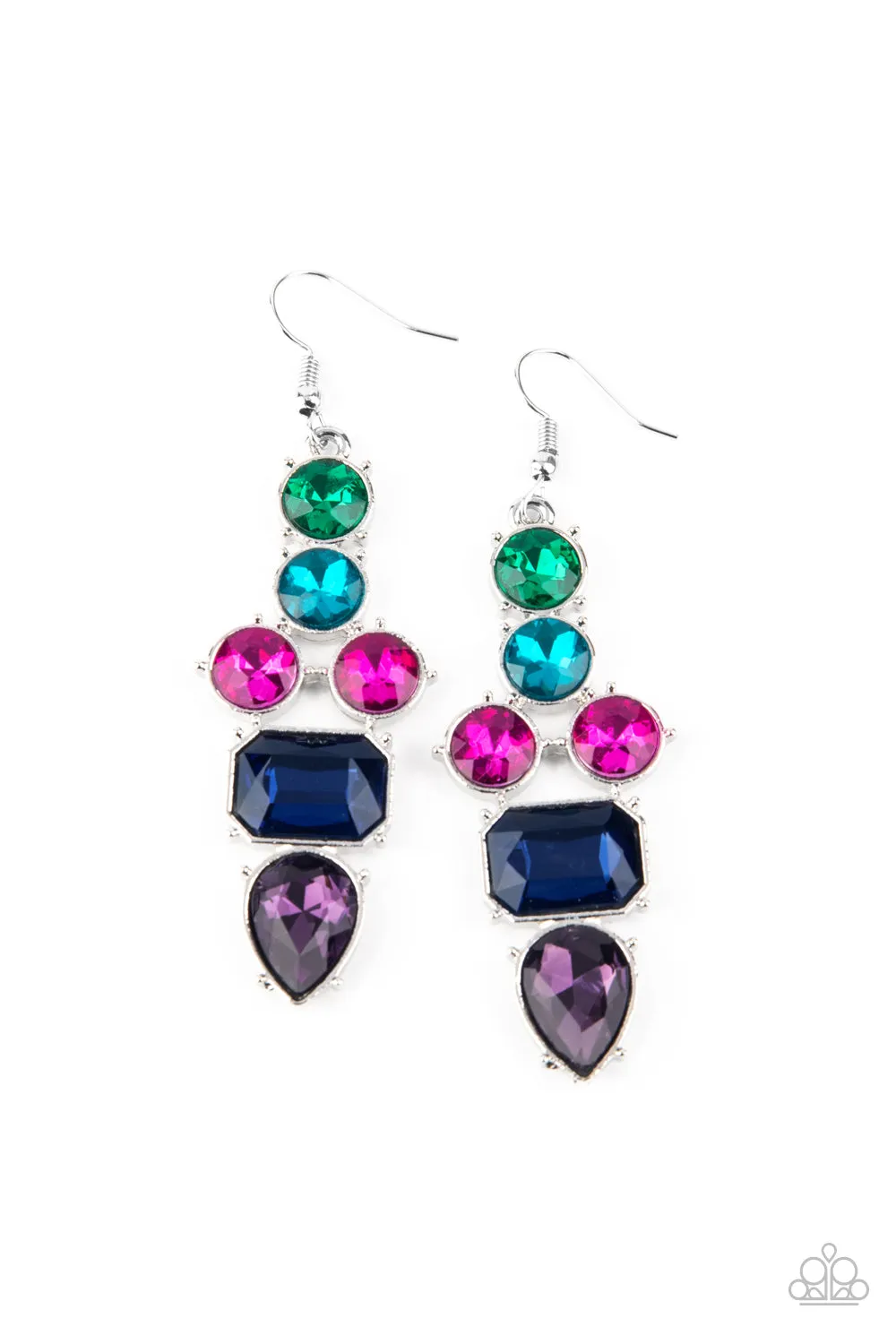 Paparazzi Earring ~ Look At Me GLOW! - Blue Earring