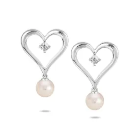 Pearl Heart Earrings