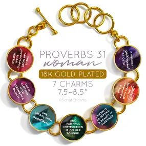 Proverbs 31 Woman Colorful 18K Gold-Plated Bracelet