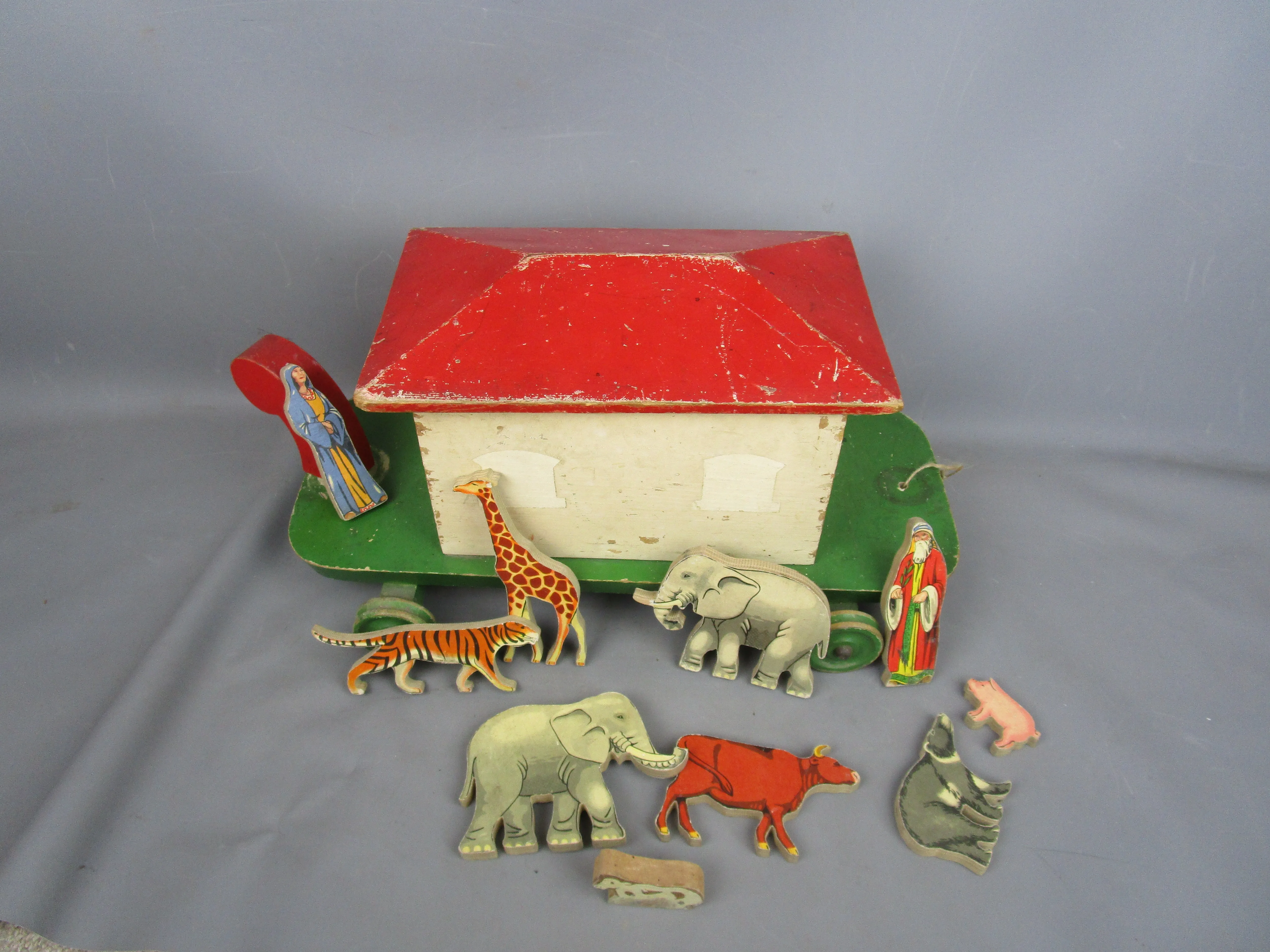 Pull Along Noahs Ark Vintage Mid Century c1950