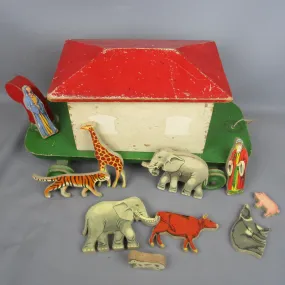 Pull Along Noahs Ark Vintage Mid Century c1950