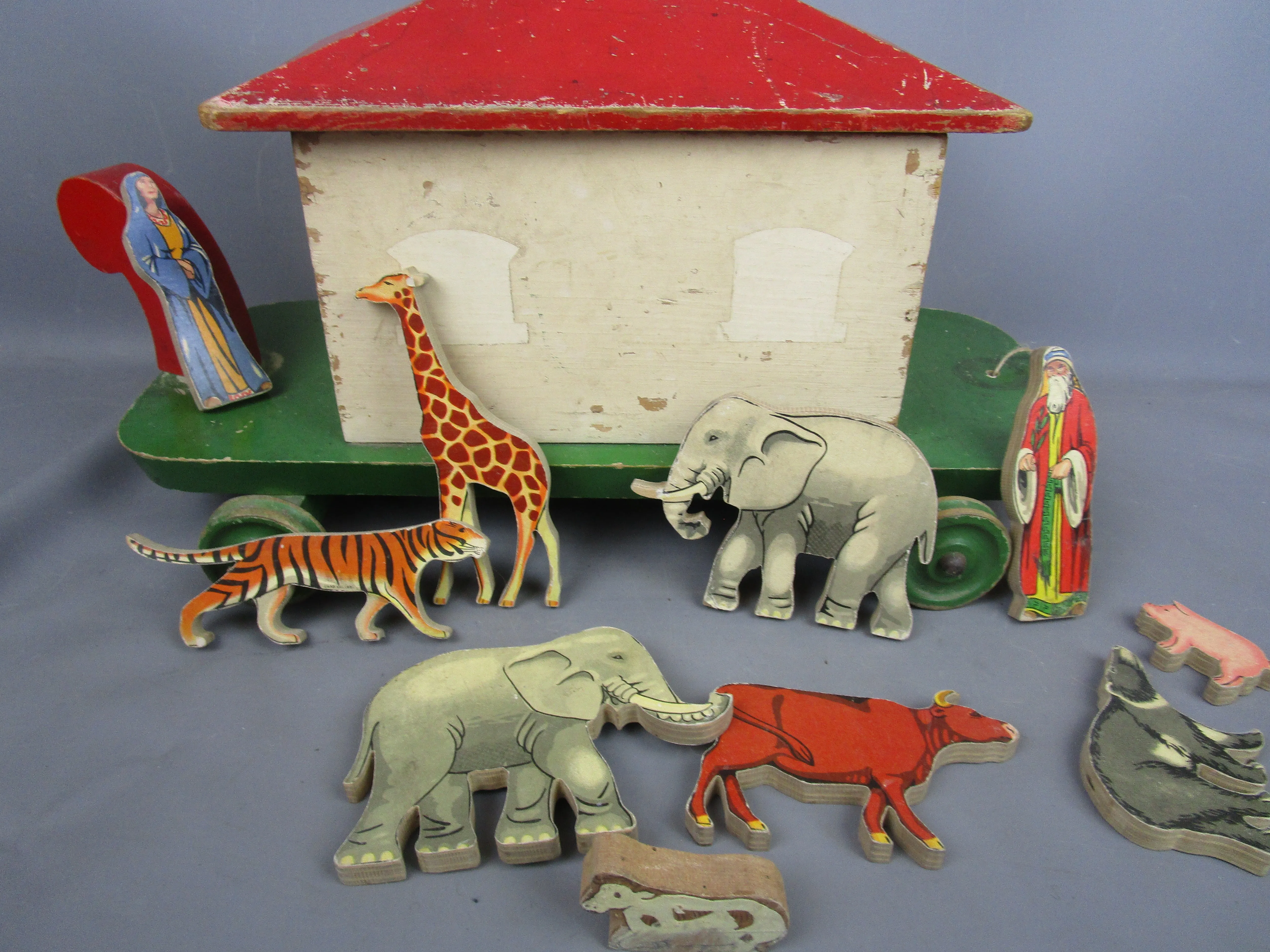 Pull Along Noahs Ark Vintage Mid Century c1950