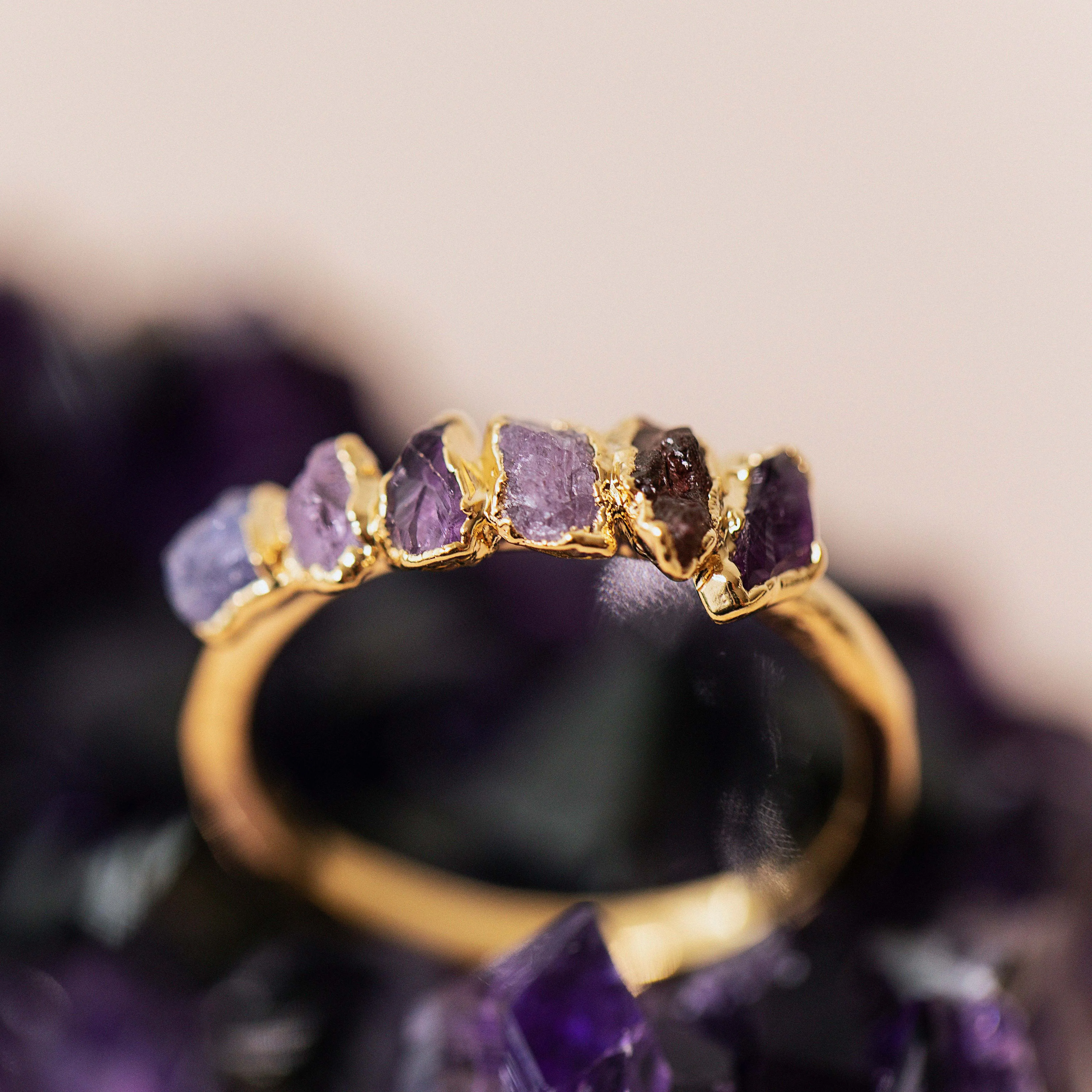 Purple Ombré Birthstone Ring