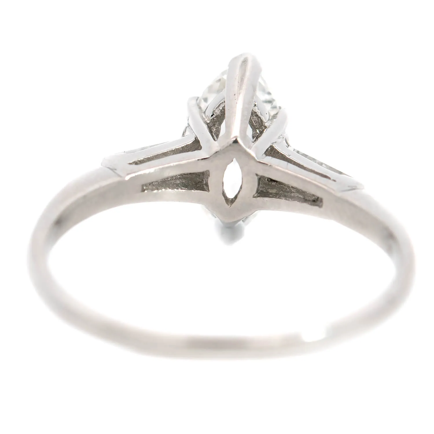 Retro Platinum Marquise Diamond Engagement Ring 1.00ct