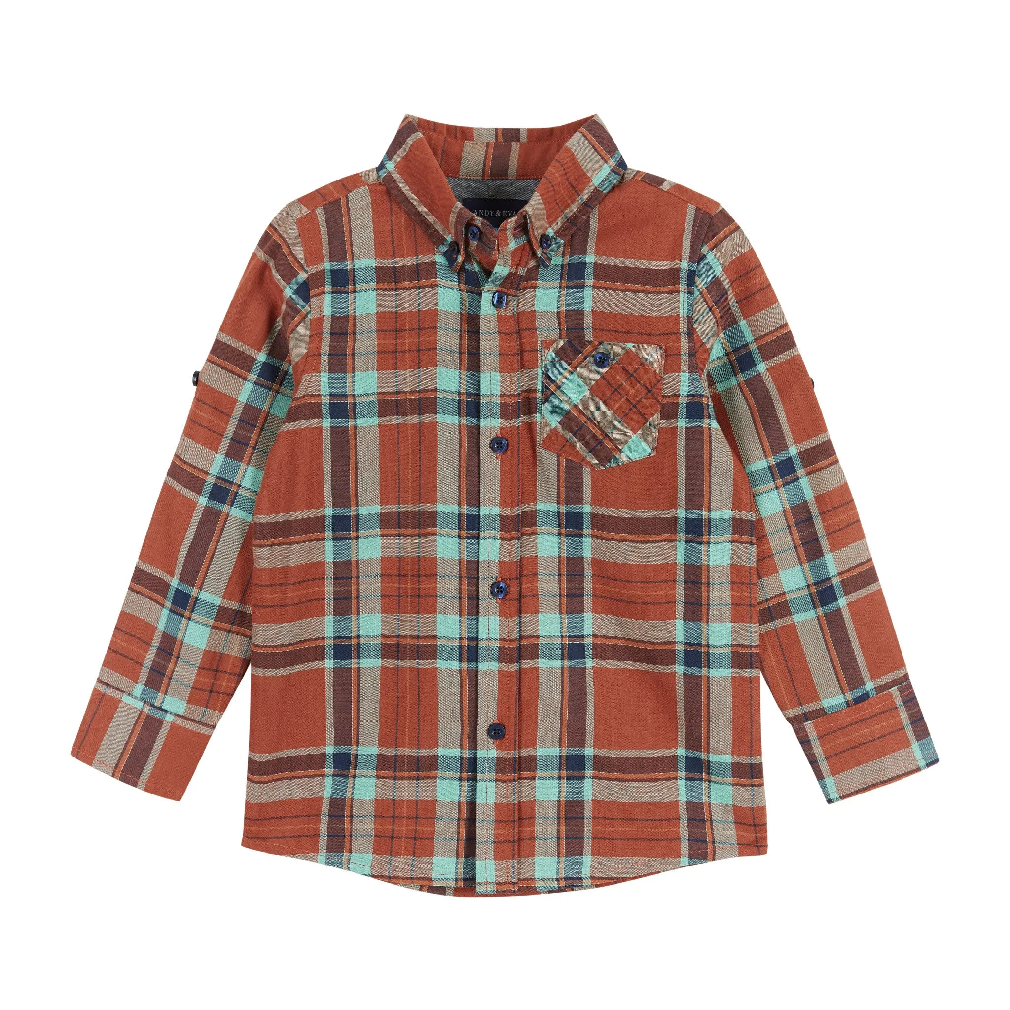 Rust Plaid Two-Faced Buttondown  | Red