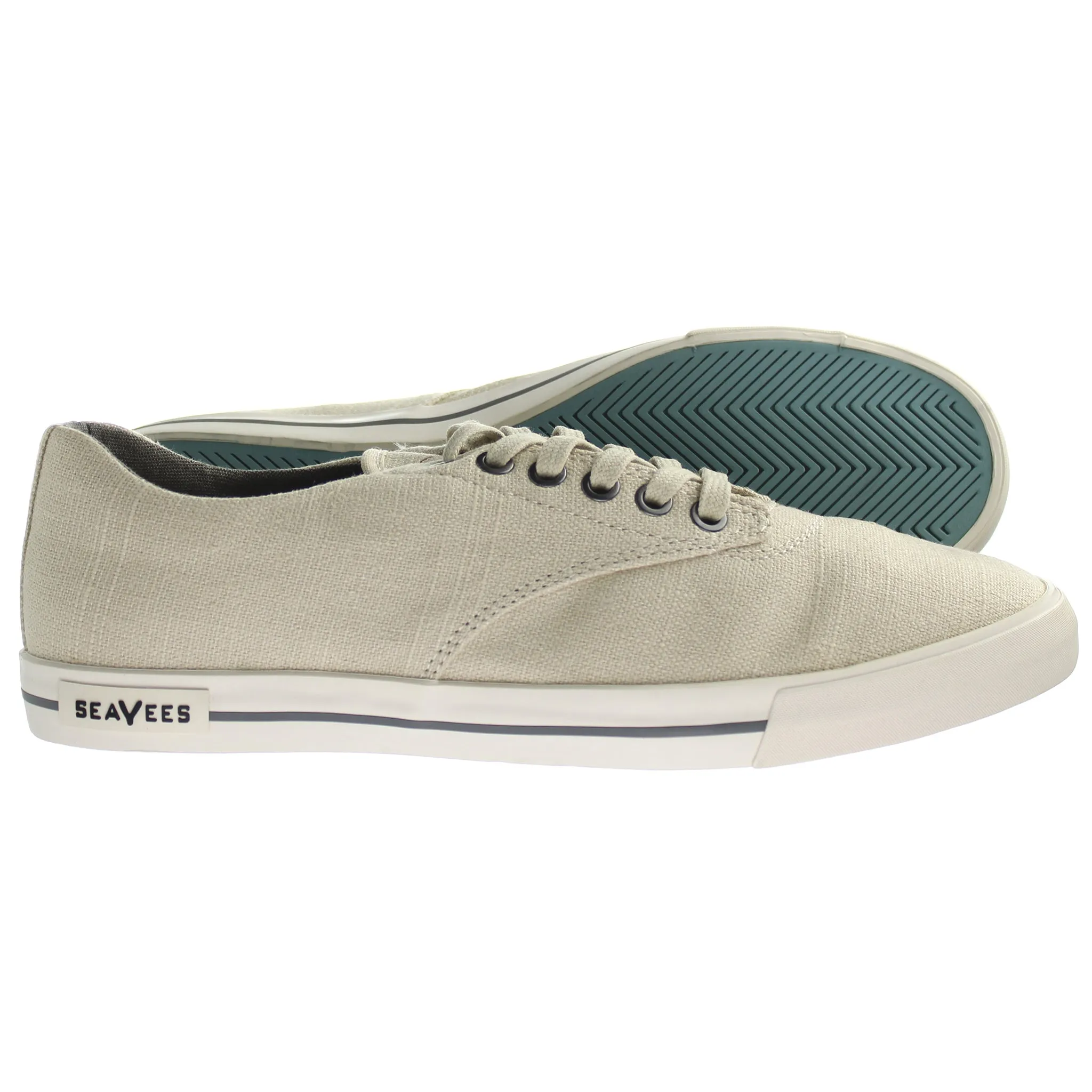 Seavees Hermosa Plimsoll Standard Natural Vintage Beige Mens Plimsolls