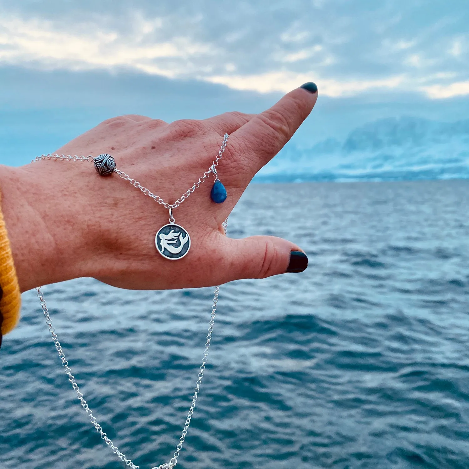 Sterling Silver Untamed Spirit Mermaid Necklace with Tanzanite