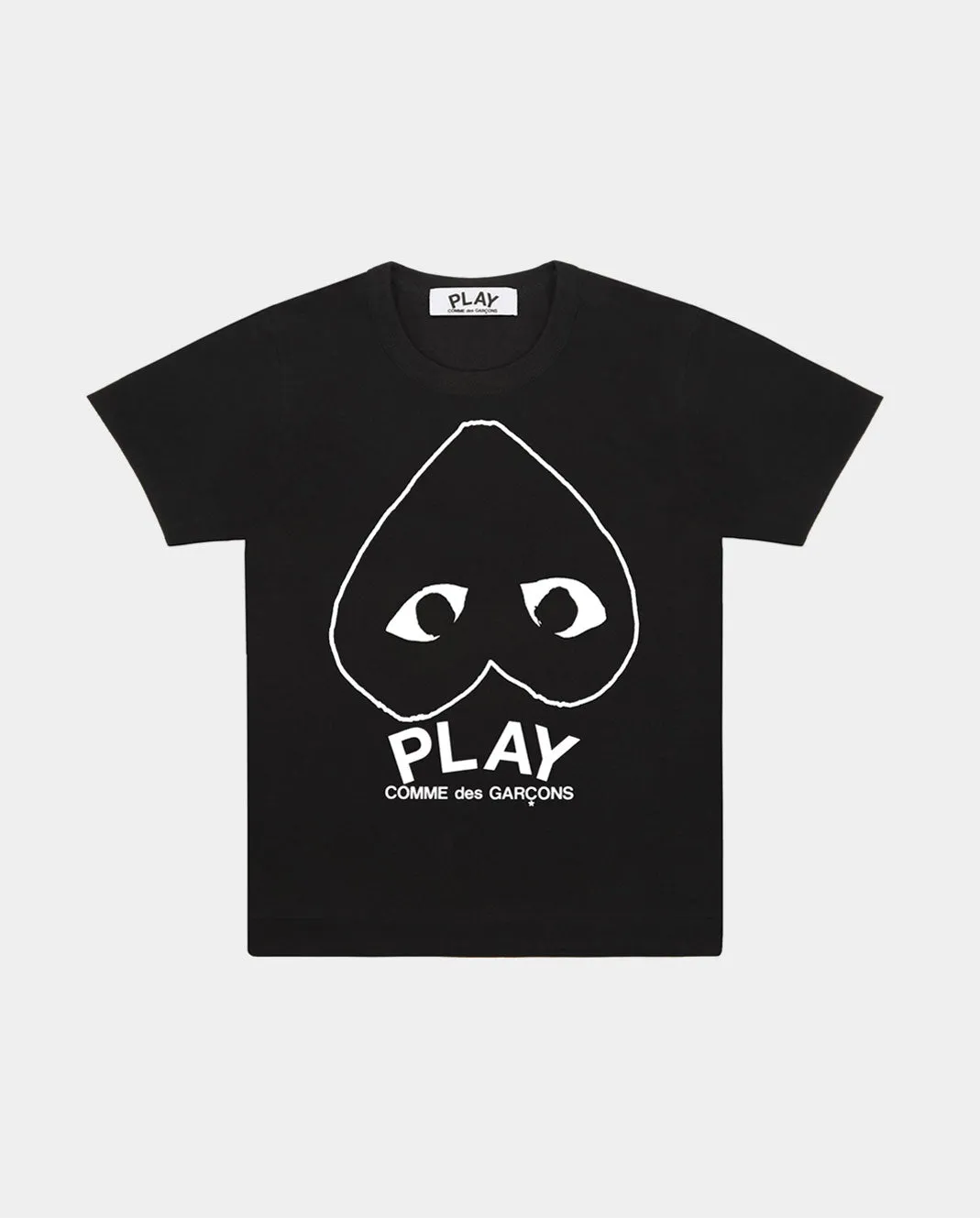 T114 BIG HEART WHITE OUTLINE LOGO T-SHIRT / BLACK