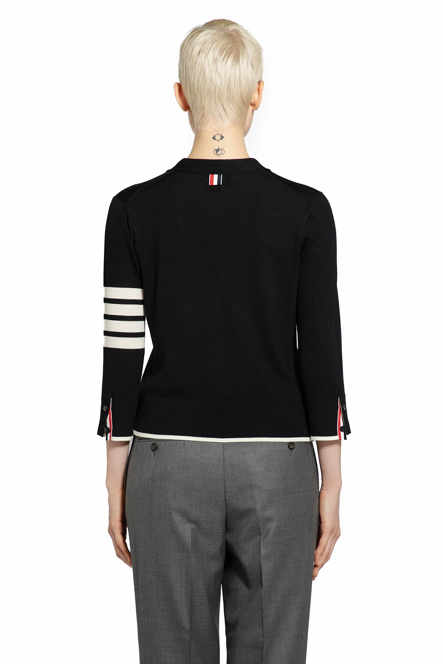 THOM BROWNE WOMAN BLACK&WHITE KNITWEAR