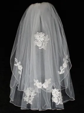 Two Tier Veil with Lace Appliques