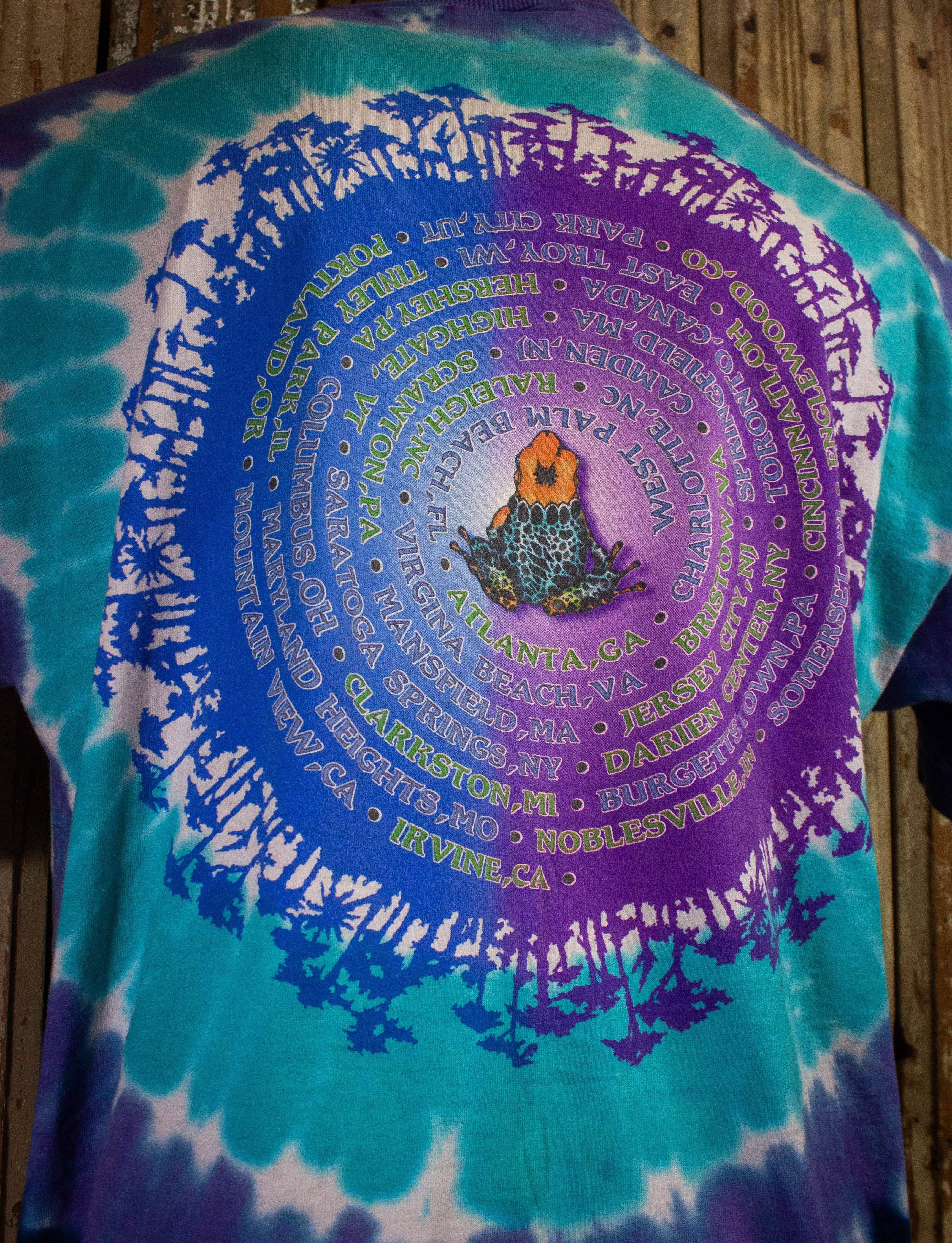 Vintage 1997 Further Festival Concert T Shirt Blue Tie Dye XL