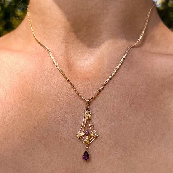 Vintage Amethyst Lavalier Pendant