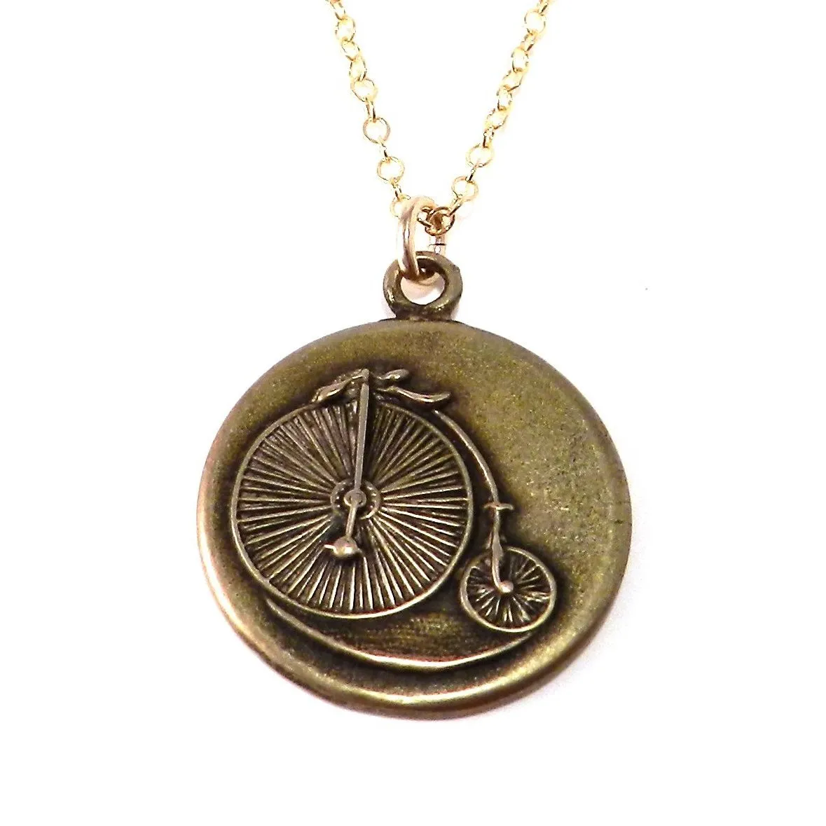 VINTAGE BICYCLE (Lg) Classic Necklace - GOLD