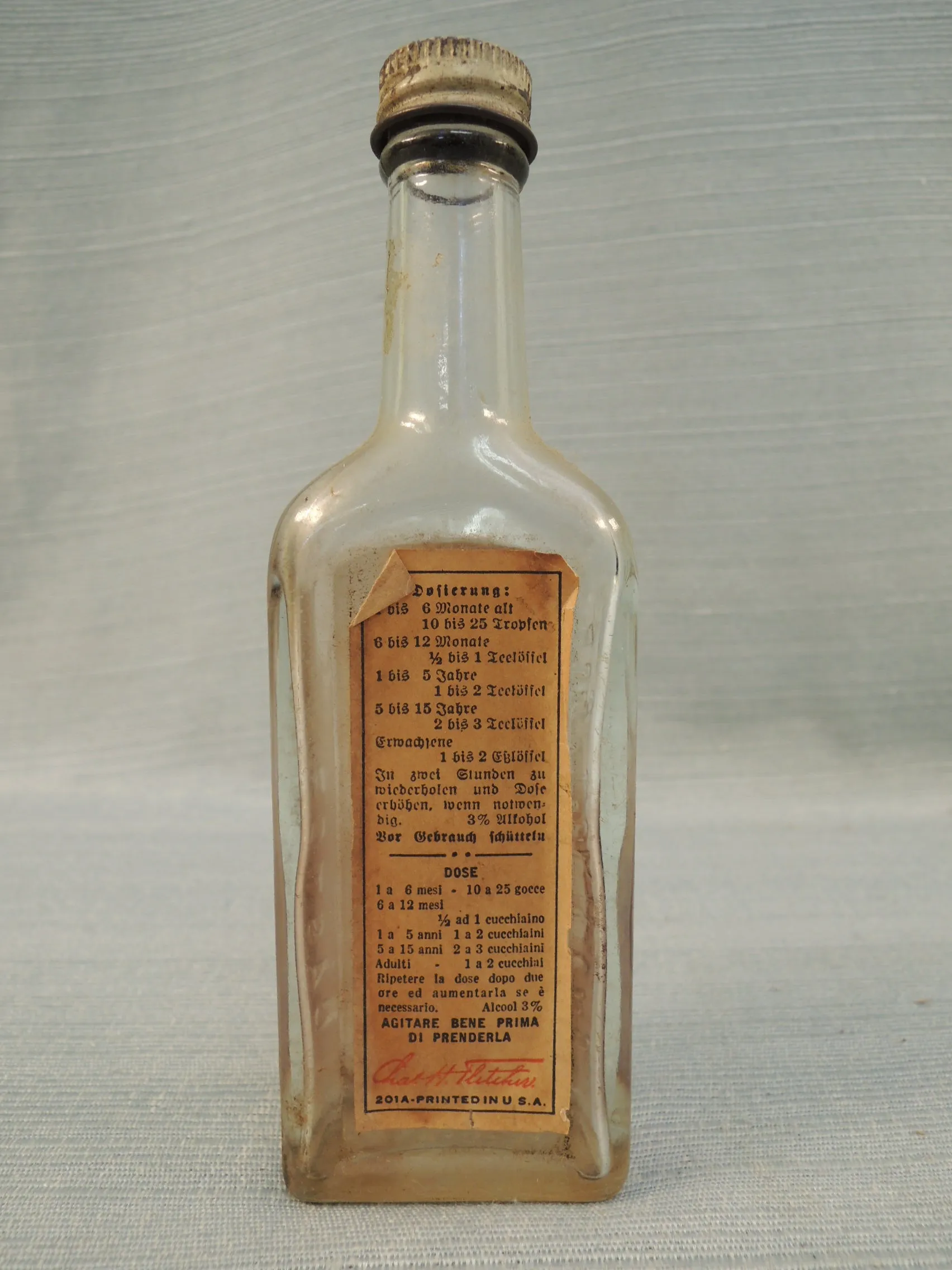 Vintage Castoria Bottle - Vintage Condition