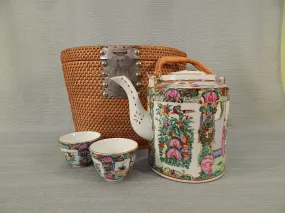 Vintage China Tea Set in Basket