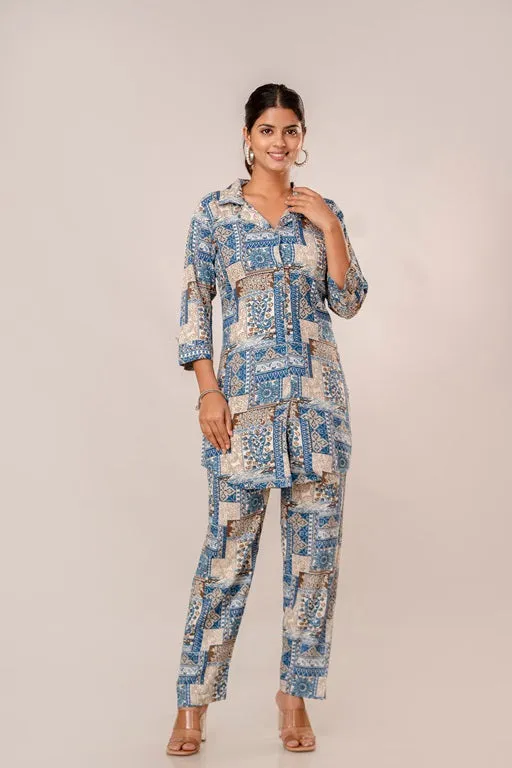 Women's Rayon Printed Plus Size Coord Set