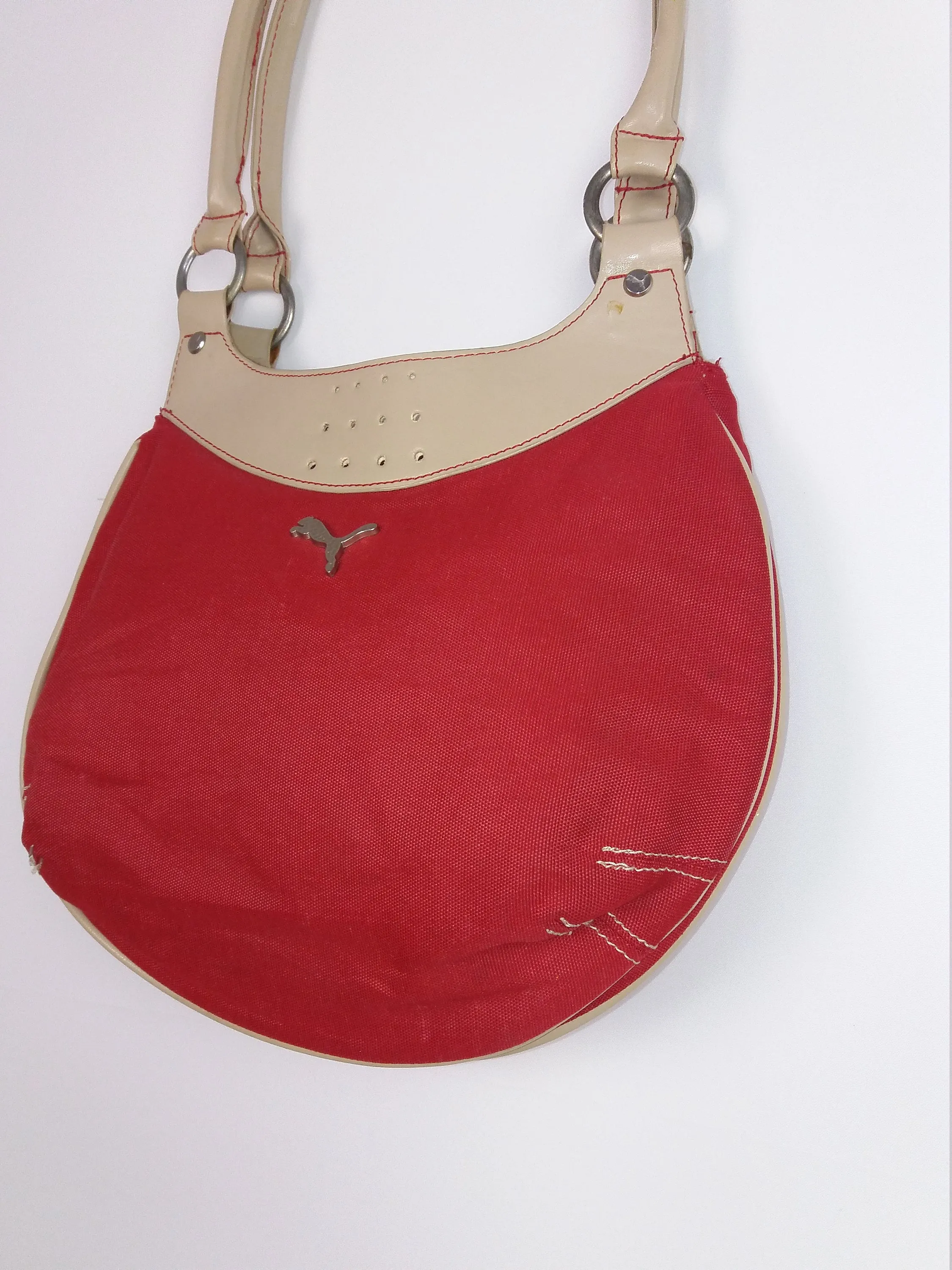 Y2K PUMA Shoulder Bag Red Canvas