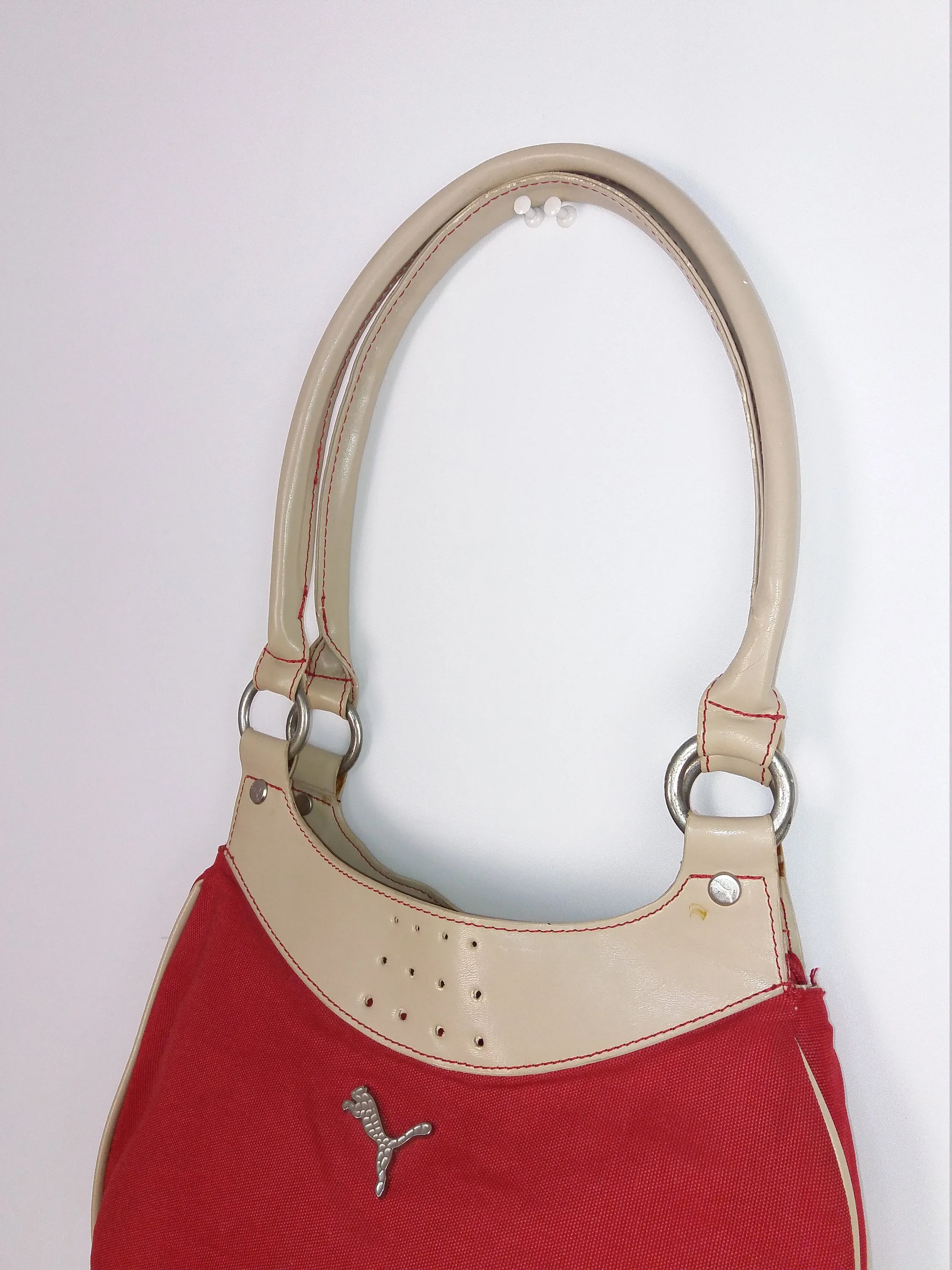 Y2K PUMA Shoulder Bag Red Canvas